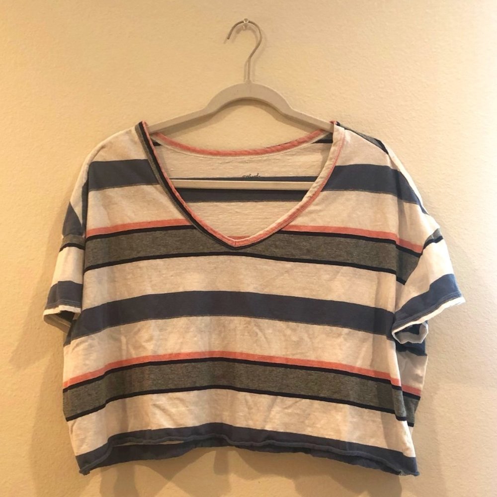 Striped universal thread crop top